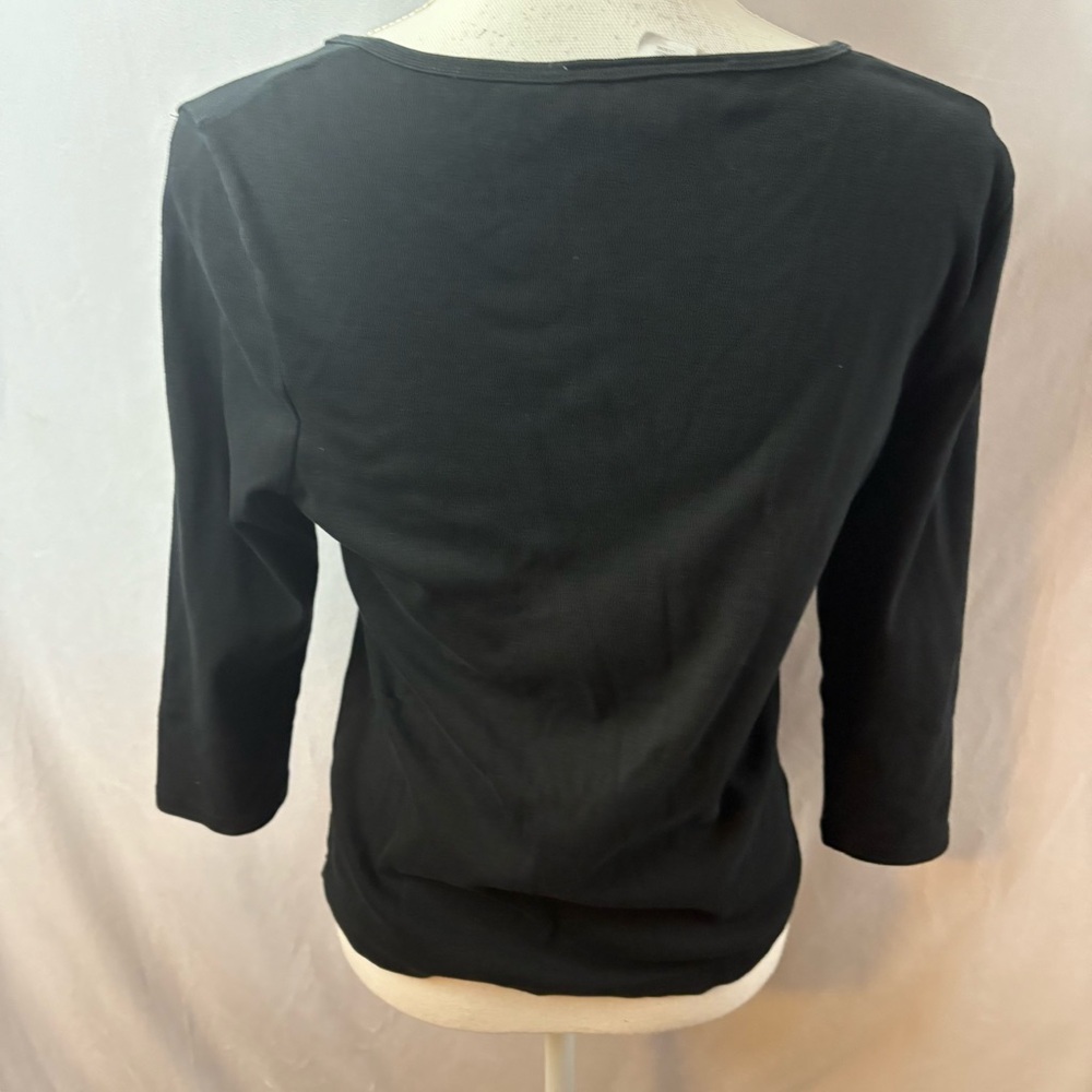 Jones New York Black Button-Down Top with Accents - Picture 7 of 9